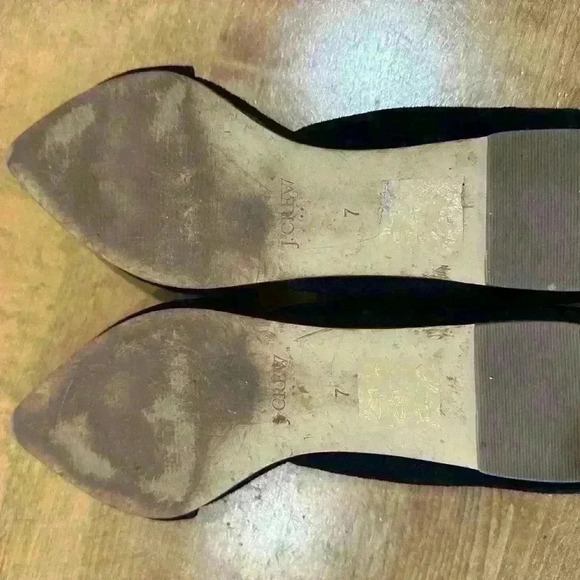 J Crew black suede leather d’orsay flat slip on shoes sz 7 - Picture 3 of 5